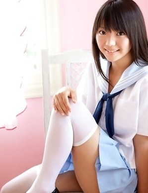 Fuuka Nishihama takes school uniform off piece by piece