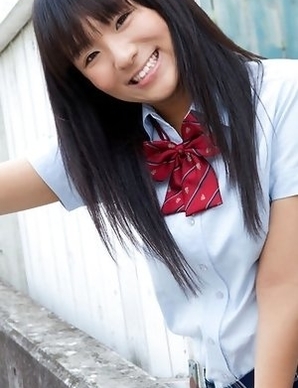 Miho Morita in school uniform loves flowers and fresh air