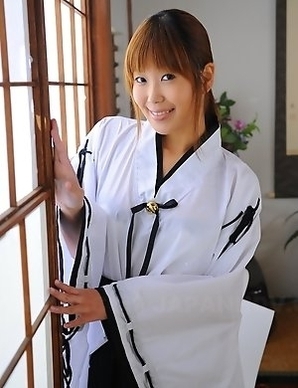 Cute Yuuno Hoshi poses for camera