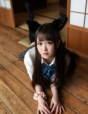 Sexy Japanese girl Ria Kurumi in school uniform shows her shaved pussy under her skirt
