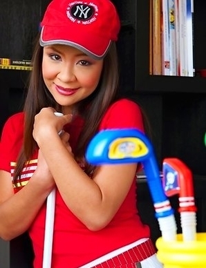 Charming Cha Cha is all dressed up and ready to play a game of golf. She has been preparing for this the entire day ad she just can't wait to mak
