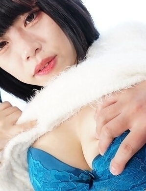 Maid Cafe worker Miss Akane Okawa comes to show off her big fat tits