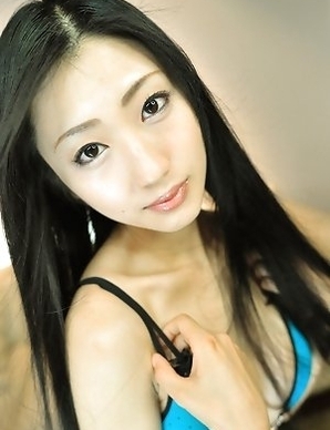 Mitsu Dan with long beautiful hair shows curves in lingerie