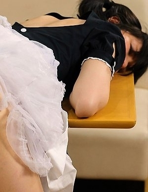 Maid Sena Sakura gets molested in her cafe when one of the customers pulls her to her knees and shoves his cock down her throat.