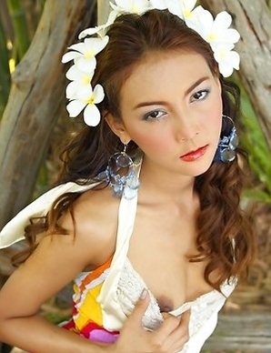 Vicky Pareemon has on a flower dress and her tits are out. Her nipples are so hard that you will find your eyes fixed on them.