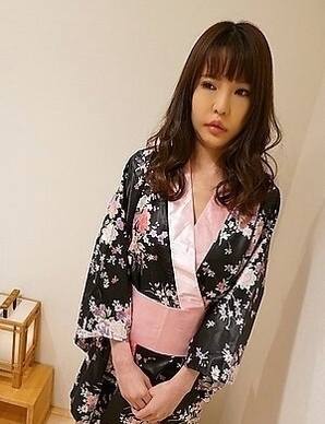 Aya masturbates herself in her sexy kimono before our fuck