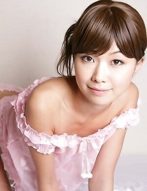 Nanako Takeuchi is so sensual in pink lingerie and she shows her tits.