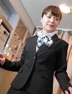 Flight attendant gets naughty and masturbates herself in the airplane